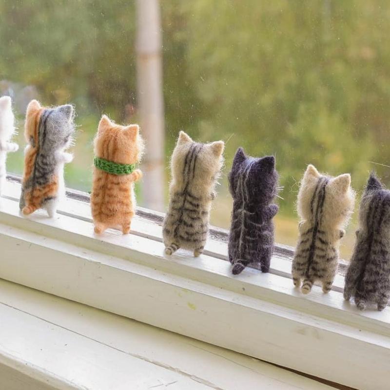 Regalo in feltro di lana di gatto fai da te per gli amanti dei gatti