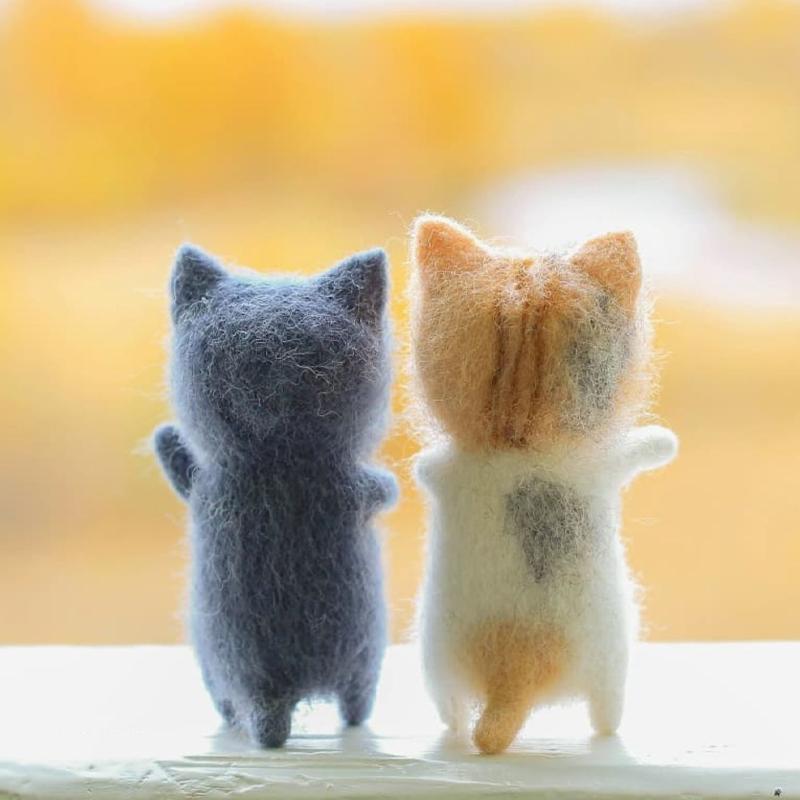 Regalo in feltro di lana di gatto fai da te per gli amanti dei gatti