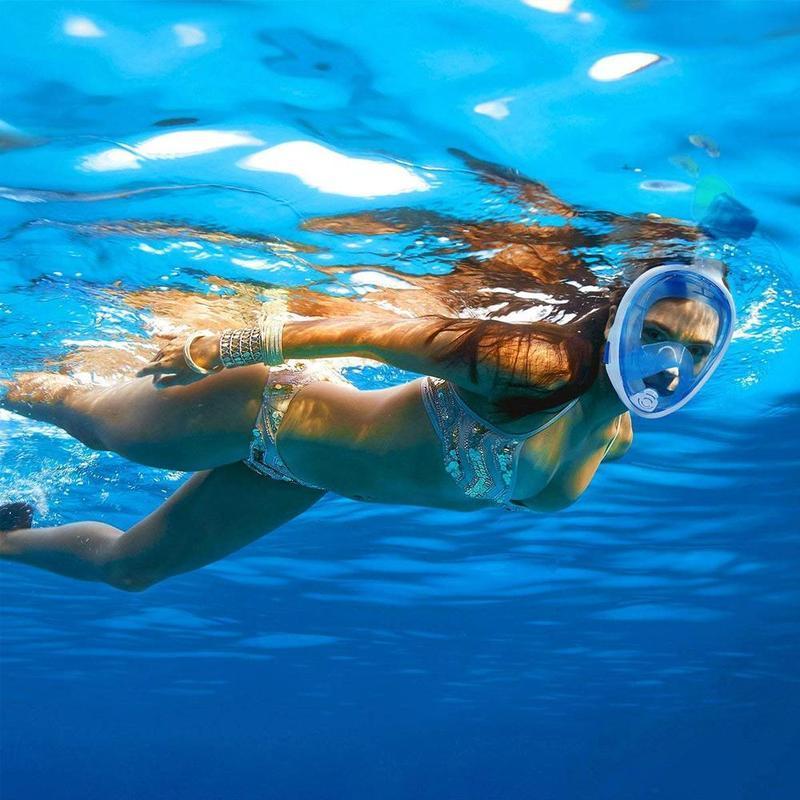 Maschera da snorkeling con vista sul mare a 180 °
