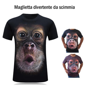 T-shirt divertente scimmia per gli uomini